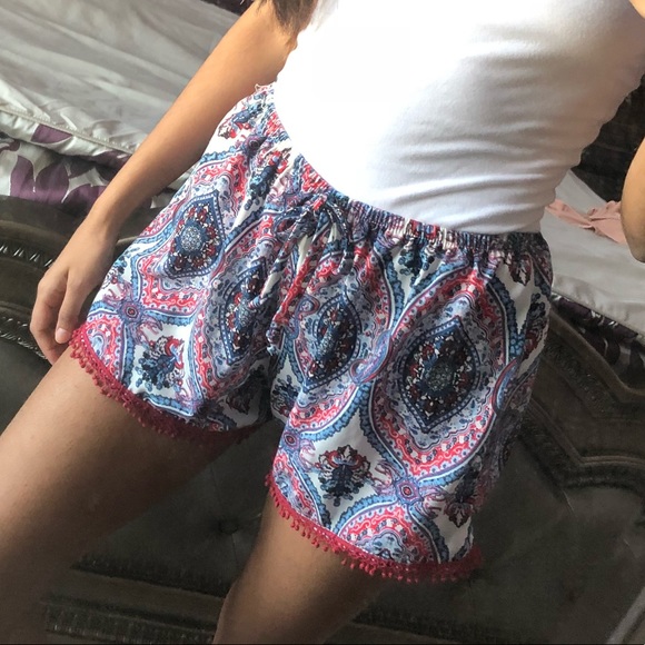 Charlotte Russe Pants - High Waisted Printed Shorts S